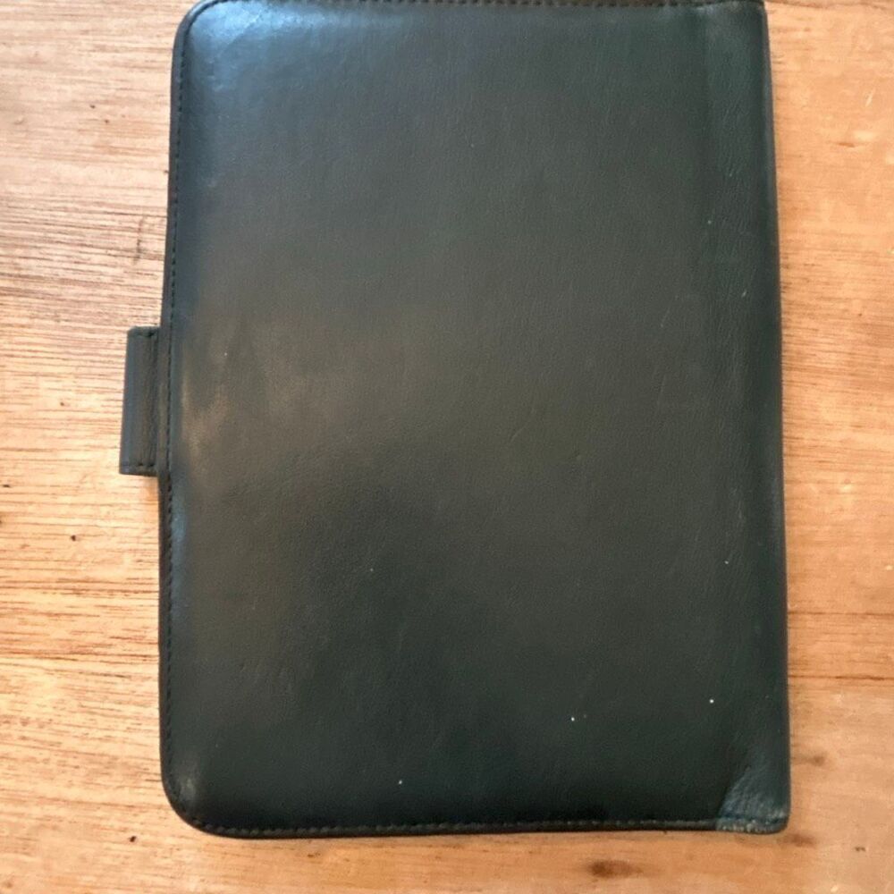 Vintage BOSCA Mezzanine Luna green genuine leather organizer travel passport not - Picture 4 of 6